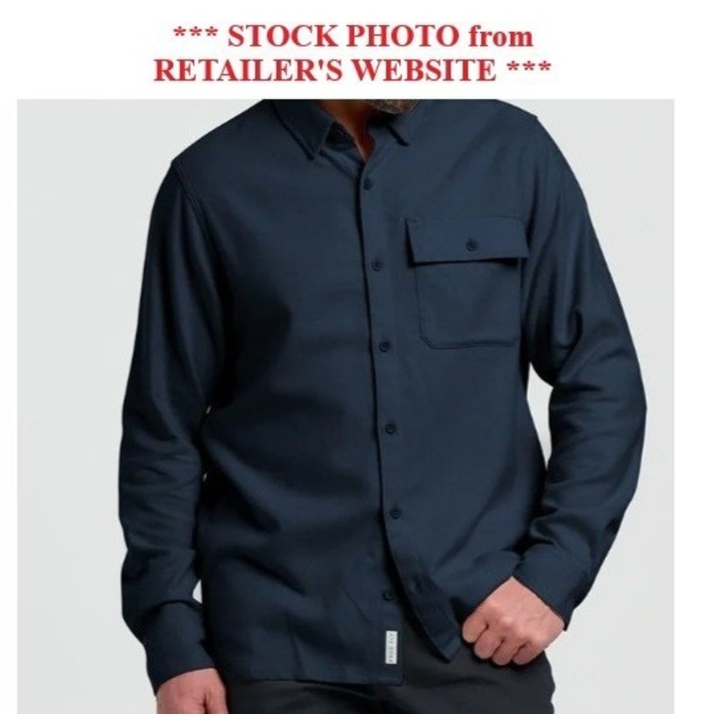 Free Fly Seawool Flannel Shirt Men Small Deep Navy New NWT Sustainable Outdoor